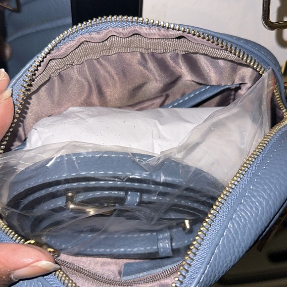 Pom Pom London Mayfair. Beautiful slate blue leather purse. - Picture 4 of 8